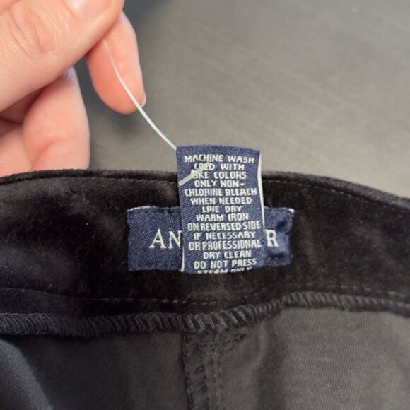 NEW Vintage Ann Taylor Black Velvet Straight Leg Pant Career Velour High Rise 10 - Picture 9 of 14